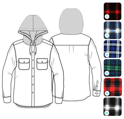 Flannelette-Shirt-With-Hood---Double-Brushed